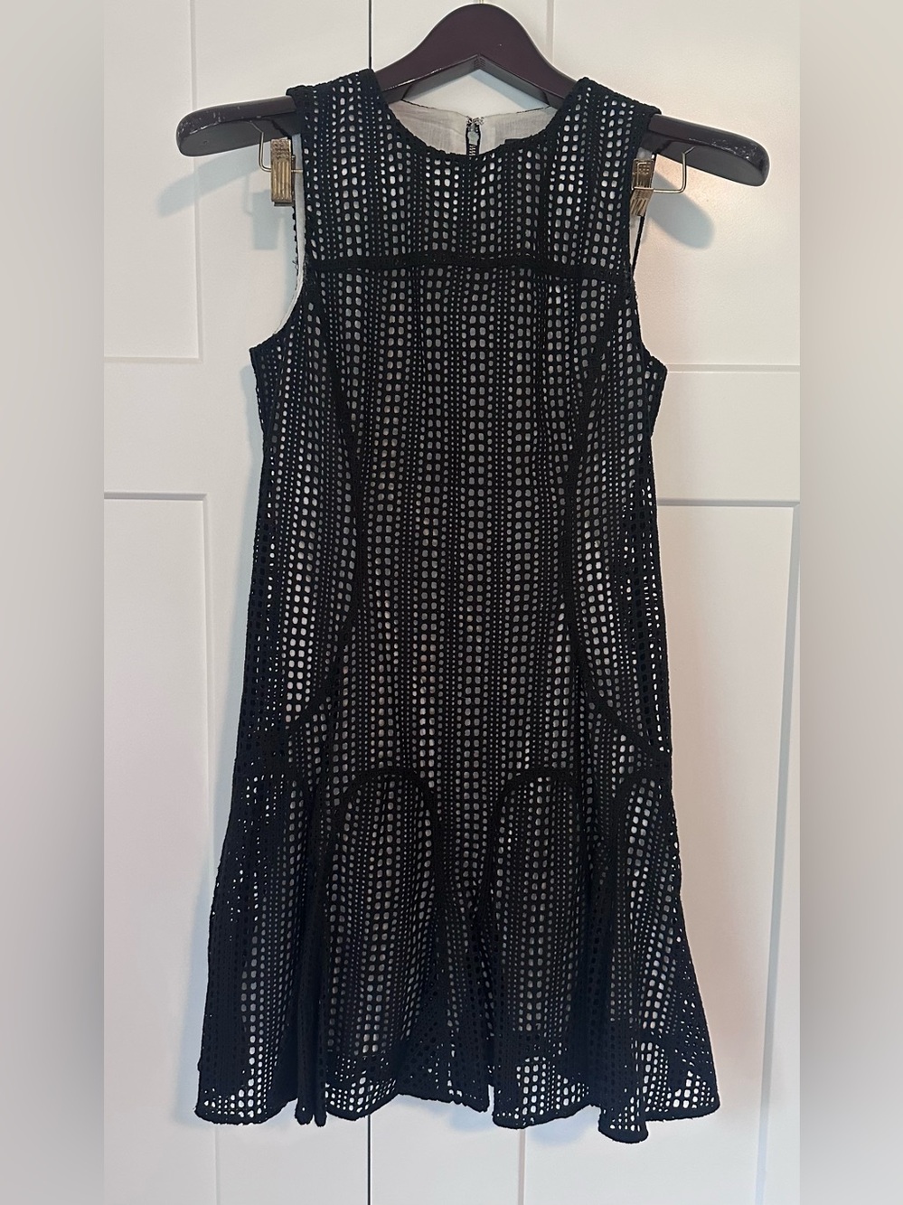 10 Crosby Derek Lam for Barney’s Black Mesh Overlay Cocktail Dress